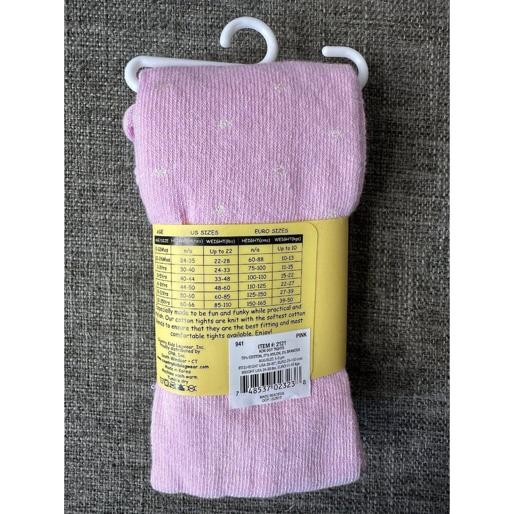 Country Kids Microfiber Opaque Red & Cotton Tights Pink Little Girls Size 1-3 Yr - Picture 5 of 5